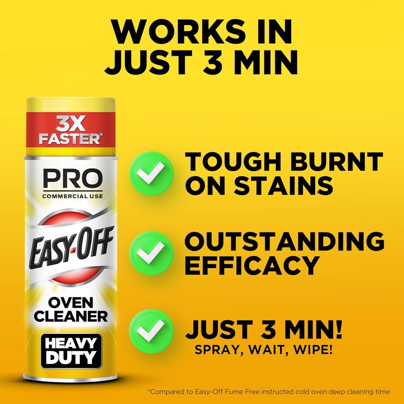 Easy Off Professional Oven & Grill Cleaner, Removes Tough Burnt on Food and Grease, Lemon Scent, 24 Oz Can - Image 2